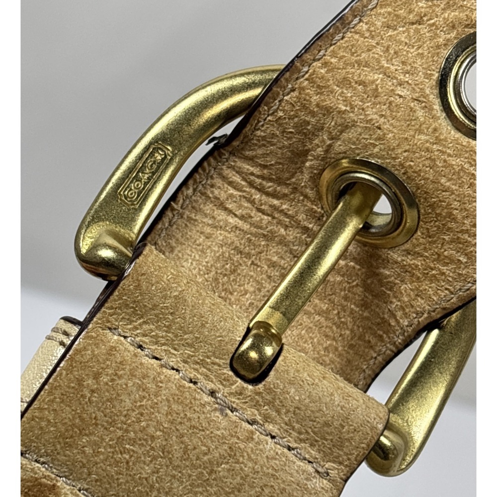 VTG Coach Soho Flap Brass Buckle Beige Leather Purse Shoulder Bag F11842 Y2K 90s - Picture 7 of 16